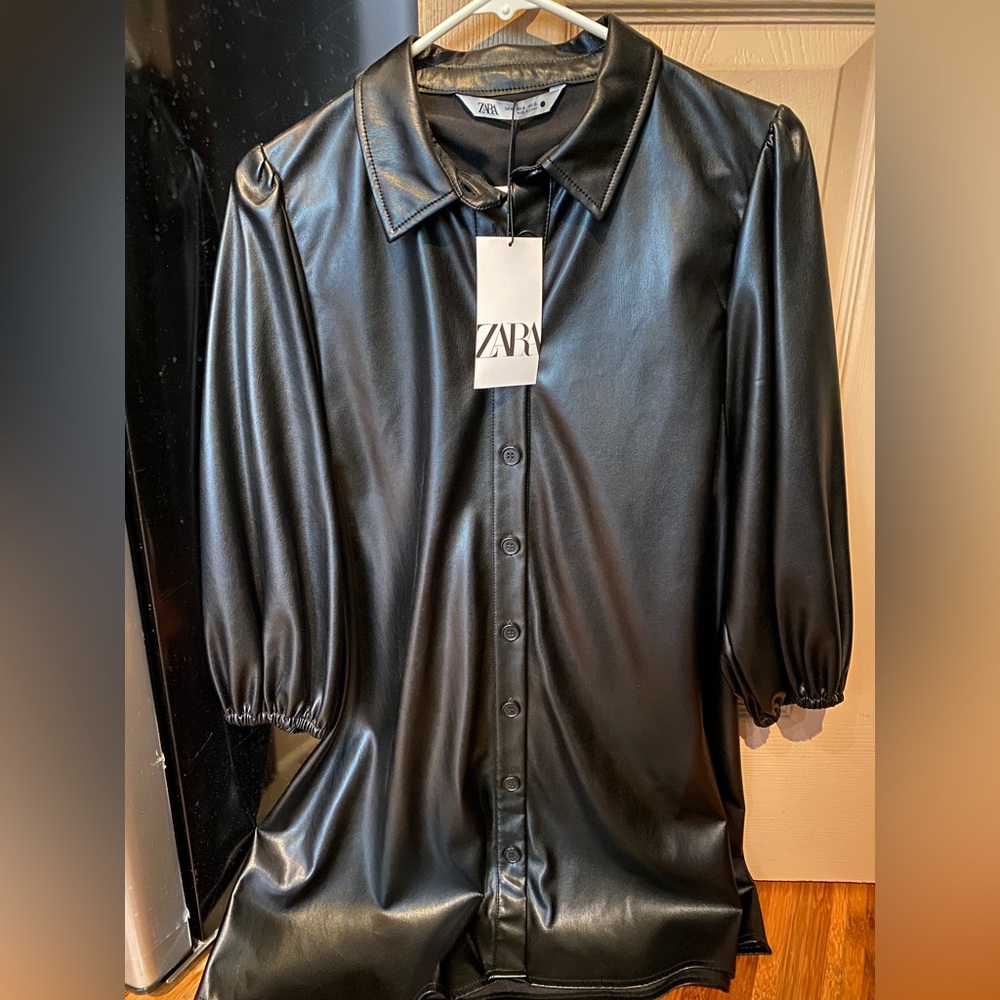 Zara leather dress in black